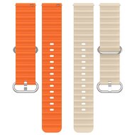Ocean Style bandje - Beige / oranje - Samsung Galaxy Watch 4 - 40mm &amp; 44mm