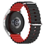 Ocean Style bandje - Zwart / rood - Samsung Galaxy Watch 4 - 40mm &amp; 44mm