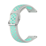 Siliconen sportbandje met gesp - Grijs + turquoise - Samsung Galaxy Watch 4 - 40mm / 44mm