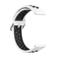 Siliconen sportbandje met gesp - Wit + zwart - Samsung Galaxy Watch 4 - 40mm / 44mm