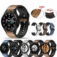 2 in 1 siliconen/ leren bandje - Bruin - Samsung Galaxy Watch 4 Classic - 42mm &amp; 46mm