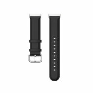 Fitbit Versa 3/4 &amp; Sense 1/2 leren bandje - Zwart