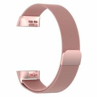 Fitbit Charge 3 &amp; 4 milanese bandje - Maat: Large  - Ros&eacute; goud