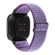 Fitbit Versa 3/4 &amp; Sense 1/2 Nylon loop bandje - Paars