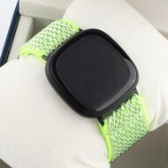 Fitbit Versa 3/4 &amp; Sense 1/2 Nylon loop bandje - Neon geel