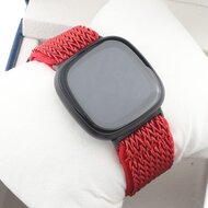 Fitbit Versa 3/4 &amp; Sense 1/2 Nylon loop bandje - Rood