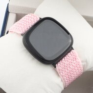 Fitbit Versa 3/4 &amp; Sense 1/2 Nylon loop bandje - Roze
