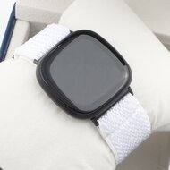 Fitbit Versa 3/4 &amp; Sense 1/2 Nylon loop bandje - Wit