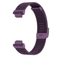 Fitbit Inspire Milanese bandje met gesp - Maat: Large  - Paars