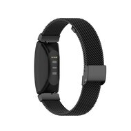 Fitbit Inspire Milanese bandje met gesp - Maat: Small  - Zwart