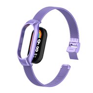 Milanese bandje met case - Lila - Xiaomi Smart Band 8 / 9 / 10