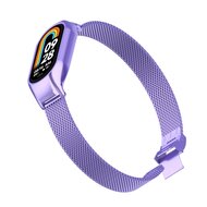 Milanese bandje met case - Lila - Xiaomi Smart Band 8 / 9 / 10