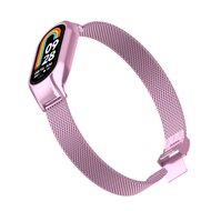 Milanese bandje met case - Roze - Xiaomi Smart Band 8 / 9 / 10