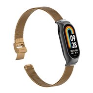 Milanese bandje met case - Bruin - Xiaomi Smart Band 8 / 9 / 10
