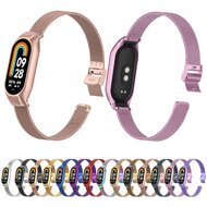 Milanese bandje met case - Bruin - Xiaomi Smart Band 8 / 9 / 10