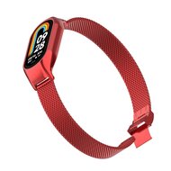 Milanese bandje met case - Rood - Xiaomi Smart Band 8 / 9 / 10