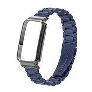 Metalen schakelband met case - Donkerblauw - Xiaomi Smart band 7 Pro
