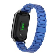 Metalen schakelband met case - Blauw - Xiaomi Smart band 7 Pro