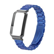 Metalen schakelband met case - Blauw - Xiaomi Smart band 7 Pro