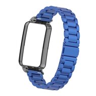 Metalen schakelband met case - Blauw - Xiaomi Smart band 7 Pro