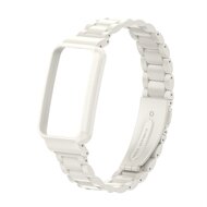 Metalen schakelband met case - Wit - Xiaomi Smart band 7 Pro