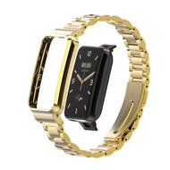 Metalen schakelband met case - Goud - Xiaomi Smart band 7 Pro