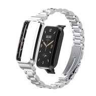 Metalen schakelband met case - Zilver - Xiaomi Smart band 7 Pro