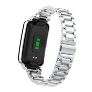 Metalen schakelband met case - Zilver - Xiaomi Smart band 7 Pro