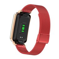 Milanese bandje met case - Rood - Xiaomi Smart band 7 Pro