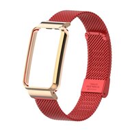 Milanese bandje met case - Rood - Xiaomi Smart band 7 Pro