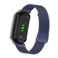 Milanese bandje met case - Donkerblauw - Xiaomi Smart band 7 Pro