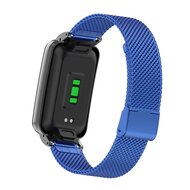 Milanese bandje met case - Blauw - Xiaomi Smart band 7 Pro