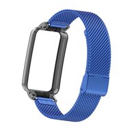 Milanese bandje met case - Blauw - Xiaomi Smart band 7 Pro