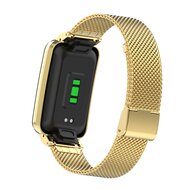 Milanese bandje met case - Goud - Xiaomi Smart band 7 Pro