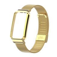 Milanese bandje met case - Goud - Xiaomi Smart band 7 Pro
