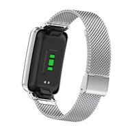 Milanese bandje met case - Zilver - Xiaomi Smart band 7 Pro