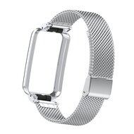 Milanese bandje met case - Zilver - Xiaomi Smart band 7 Pro