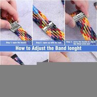 Braided nylon bandje - Blauw / wit - Samsung Galaxy Watch 6 - 40mm &amp; 44mm