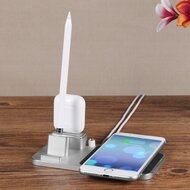 3 in 1 oplader geschikt voor Apple Pencil &amp; AirPods &amp; iPhone - Zilver