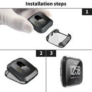 Fitbit Versa 1 soft TPU case (volledig beschermd) - Transparant