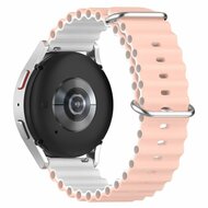 Ocean Style bandje - Lichtroze / wit - Garmin Vivoactive 6 / Vivoactive 5 / Vivoactive 3