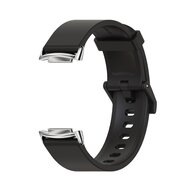 FitBit Charge 5 &amp; 6 Extra soft siliconen bandje - Lichtgrijs + gouden connector