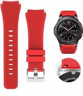 Siliconen sportbandje - Rood - Geschikt voor Samsung Galaxy Watch 3 (45mm) - Galaxy Watch 46mm - Samsung Gear S3 Classic &amp; Frontier
