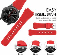 Siliconen sportbandje - Rood - Geschikt voor Samsung Galaxy Watch 3 (45mm) - Galaxy Watch 46mm - Samsung Gear S3 Classic &amp; Frontier