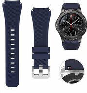 Siliconen sportbandje - Donkerblauw - Geschikt voor Samsung Galaxy Watch 3 (45mm) - Galaxy Watch 46mm - Samsung Gear S3 Classic &amp; Frontier