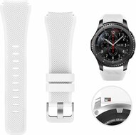 Siliconen sportbandje - Wit - Geschikt voor Samsung Galaxy Watch 3 (45mm) - Galaxy Watch 46mm - Samsung Gear S3 Classic &amp; Frontier