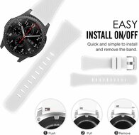 Siliconen sportbandje - Wit - Geschikt voor Samsung Galaxy Watch 3 (45mm) - Galaxy Watch 46mm - Samsung Gear S3 Classic &amp; Frontier