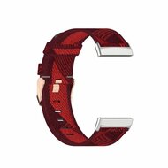 Fitbit Versa 3/4 &amp; Sense 1/2 Canvas nylon bandje - Rood