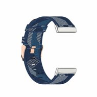 Fitbit Versa 3/4 &amp; Sense 1/2 Canvas nylon bandje - Blauw