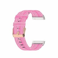 Fitbit Versa 3/4 &amp; Sense 1/2 Canvas nylon bandje - Roze